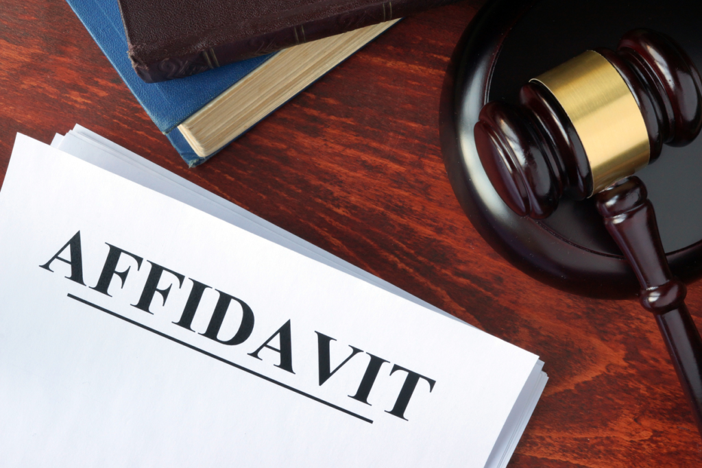 Notarized affidavits