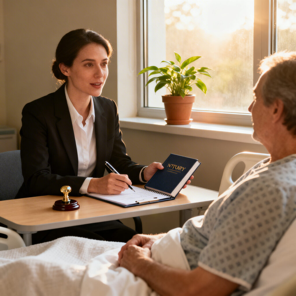 Mobile notary for hospital